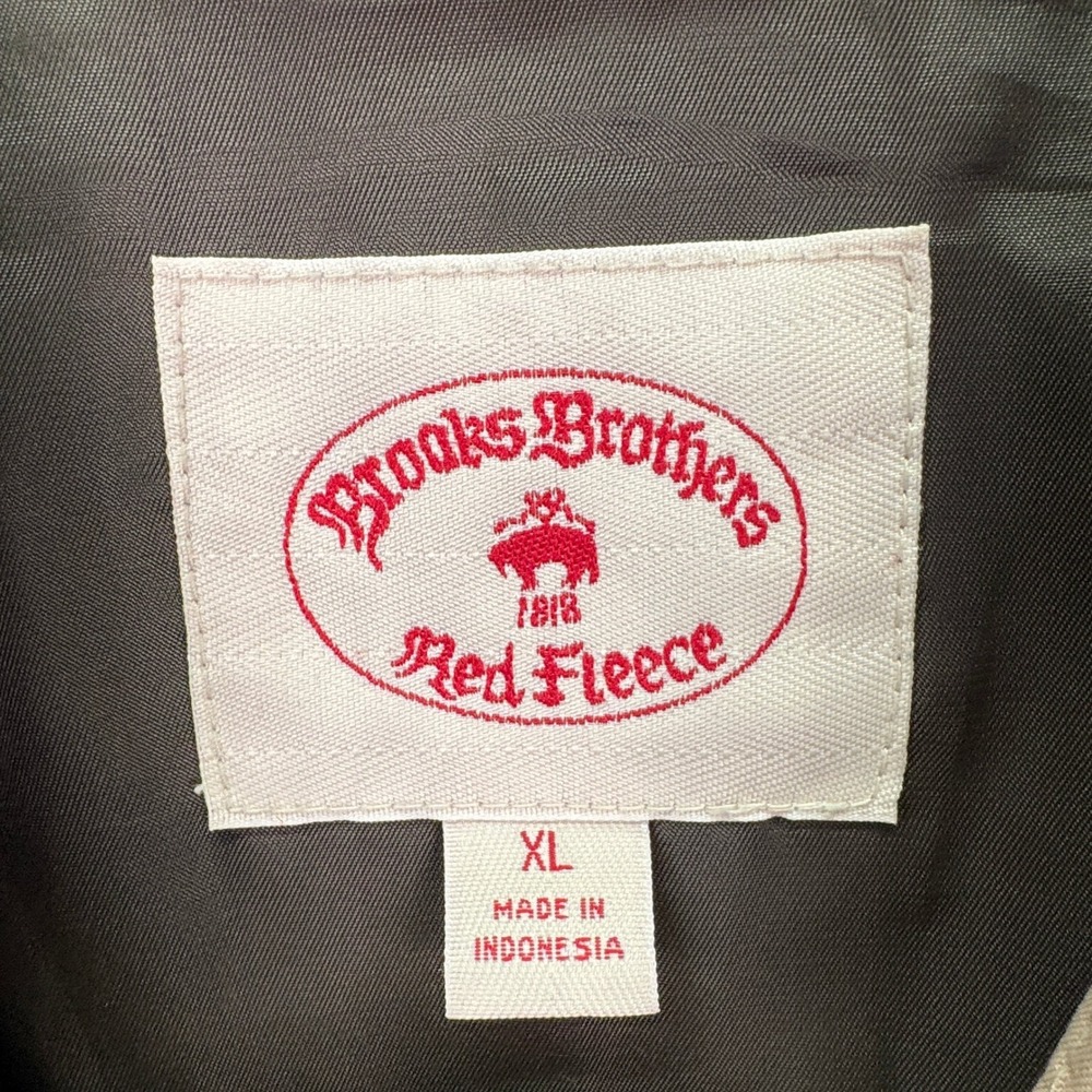 Brooks Brothers Red Fleece Vest Mens XL Olive Green Quilted Thermore Insulated - Picture 3 of 8